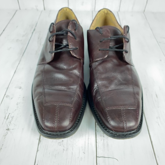 Florsheim Mens Size 10 D Burgundy Leather Oxfords Split Toe Lace Up Shoes - Picture 4 of 11